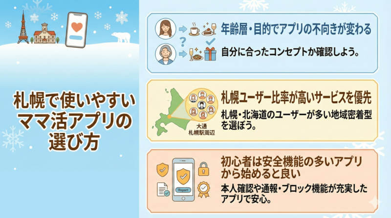 札幌で使いやすいママ活アプリの選び方